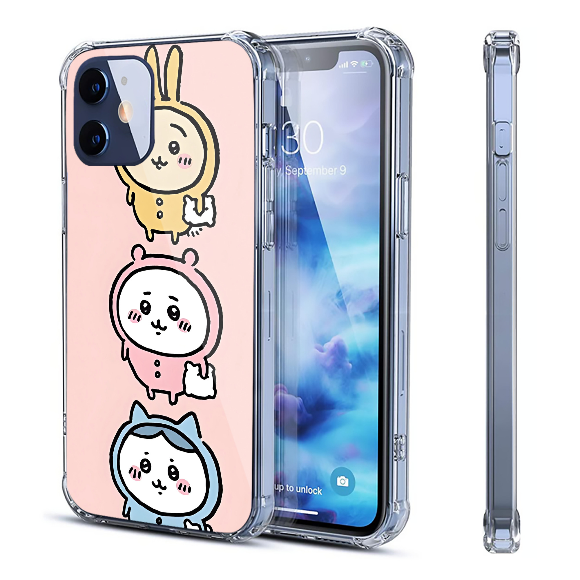 （画像用） ちいかわ Chii-kawa 【iPhone 12シリーズ対応】透明スマホケース（クリアソフトケース）